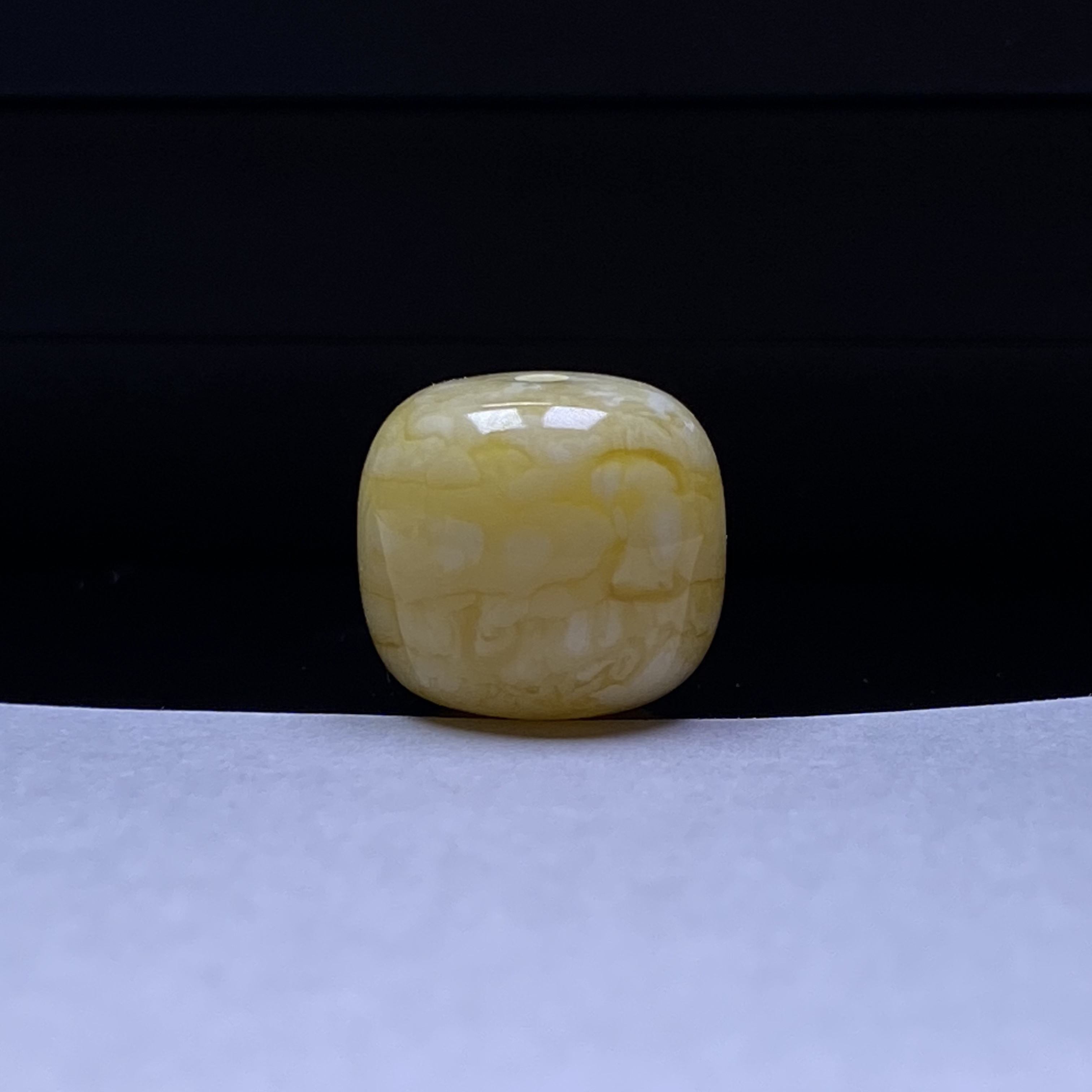 琥珀蜜蜡金瓷白花虎皮精品老型单珠配饰12.9mm