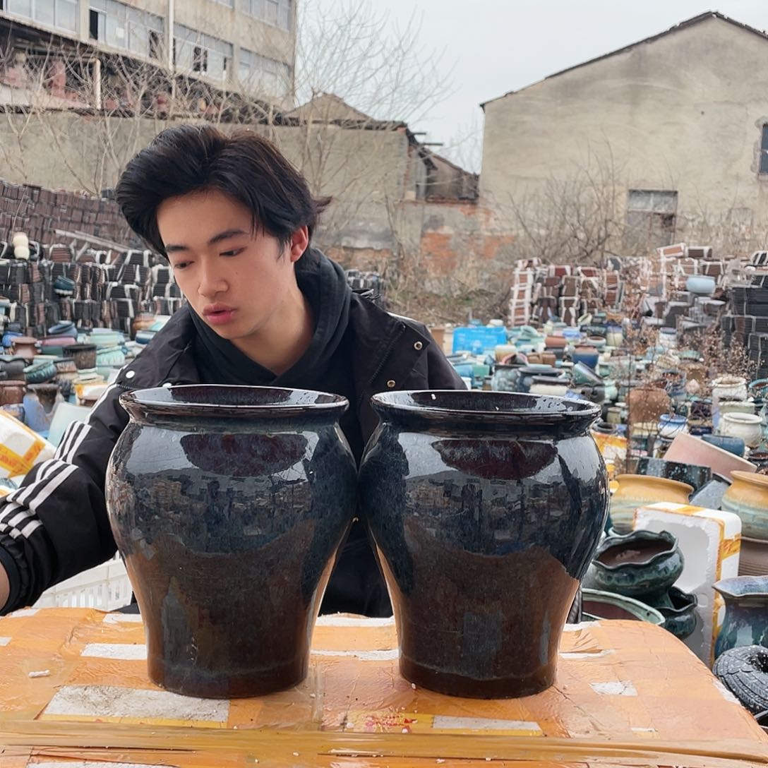 宜兴紫砂粗陶花盆