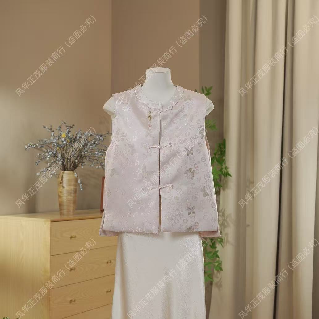 【3681】2025-夏秋新款女款重工织绣马甲新中式国风立领马甲