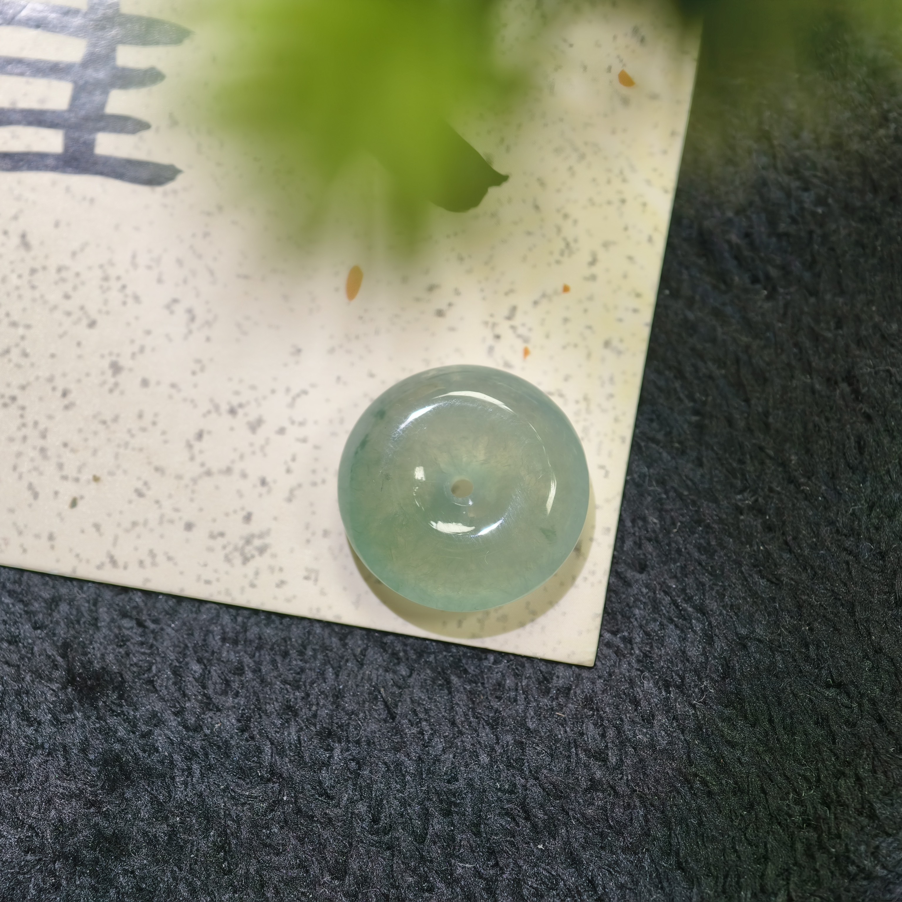 天然缅甸A货翡翠冰晴底平安扣带证书