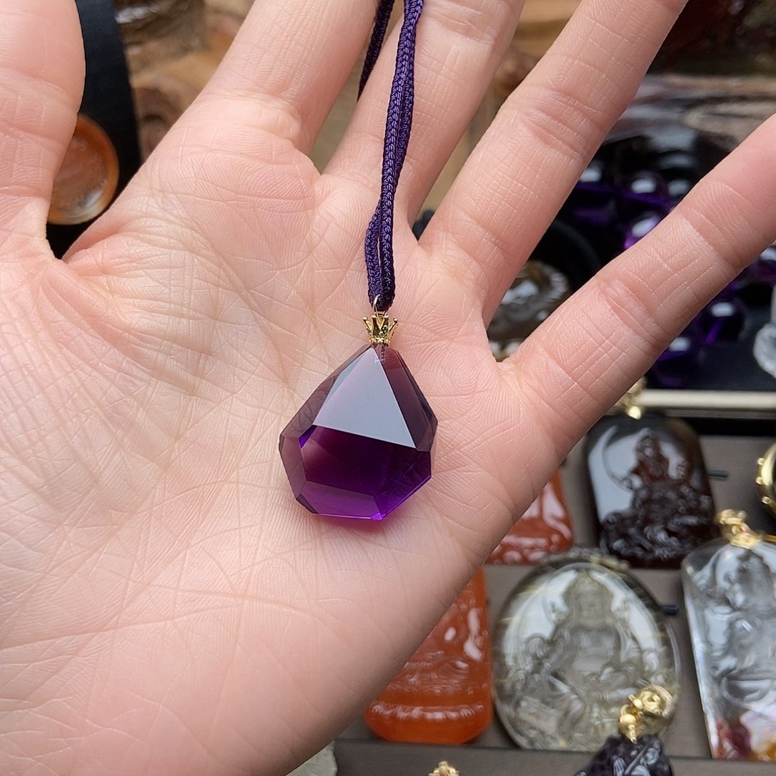 水晶吊坠银S925镶嵌吊坠