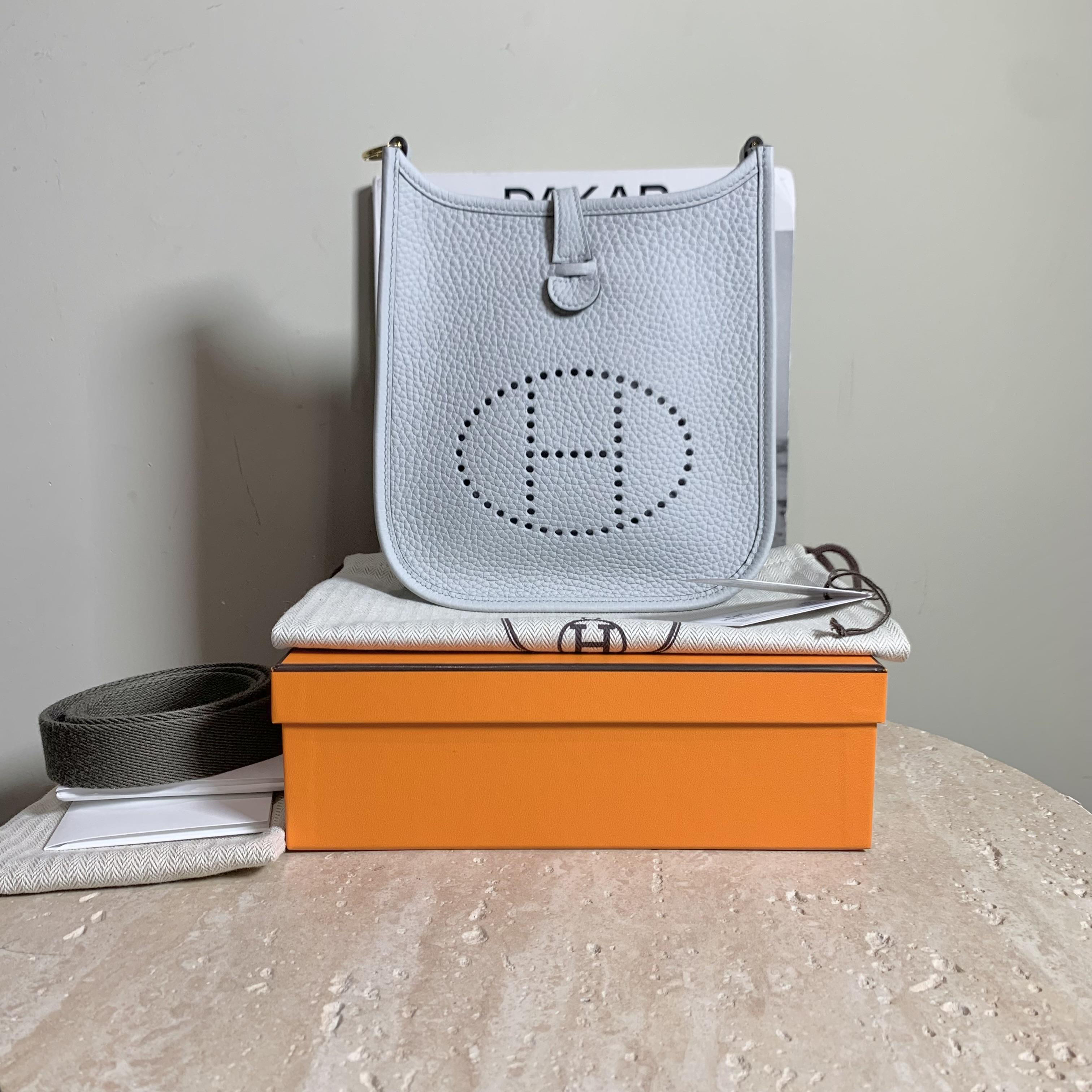 全新未使用 Hermes/爱马仕 壹臻/圣杯蓝伊芙琳mini w刻64525326