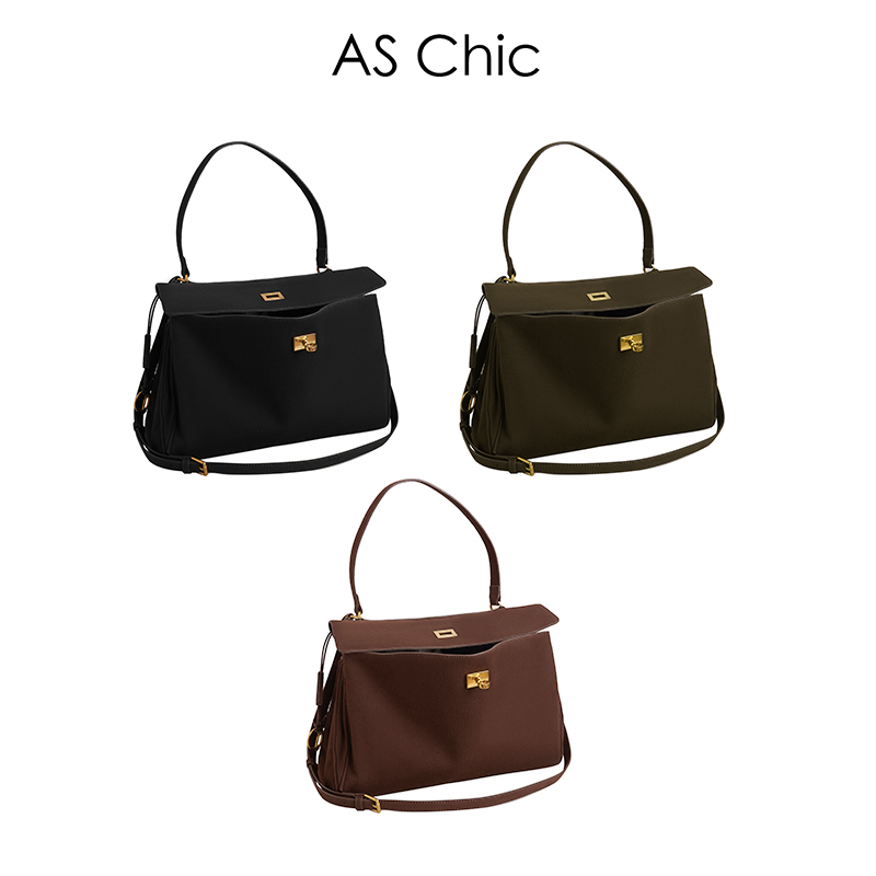 AS chicAW 复古真皮绒面大容量单肩斜挎托特包 ASB1755