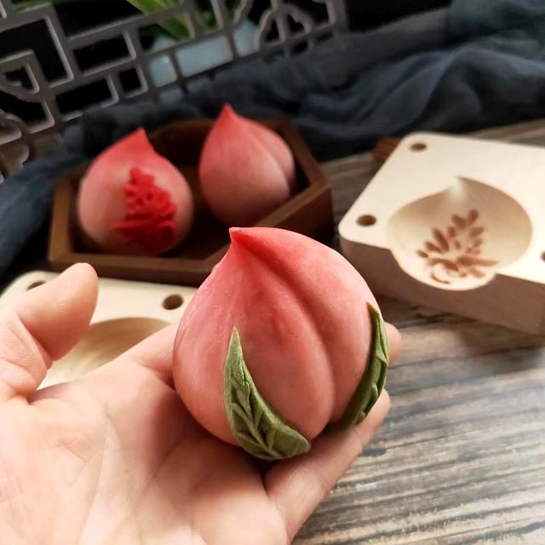 新款包邮双层立体面塑祝寿馒头模具福寿桃花糖供饽饽模具压花模具