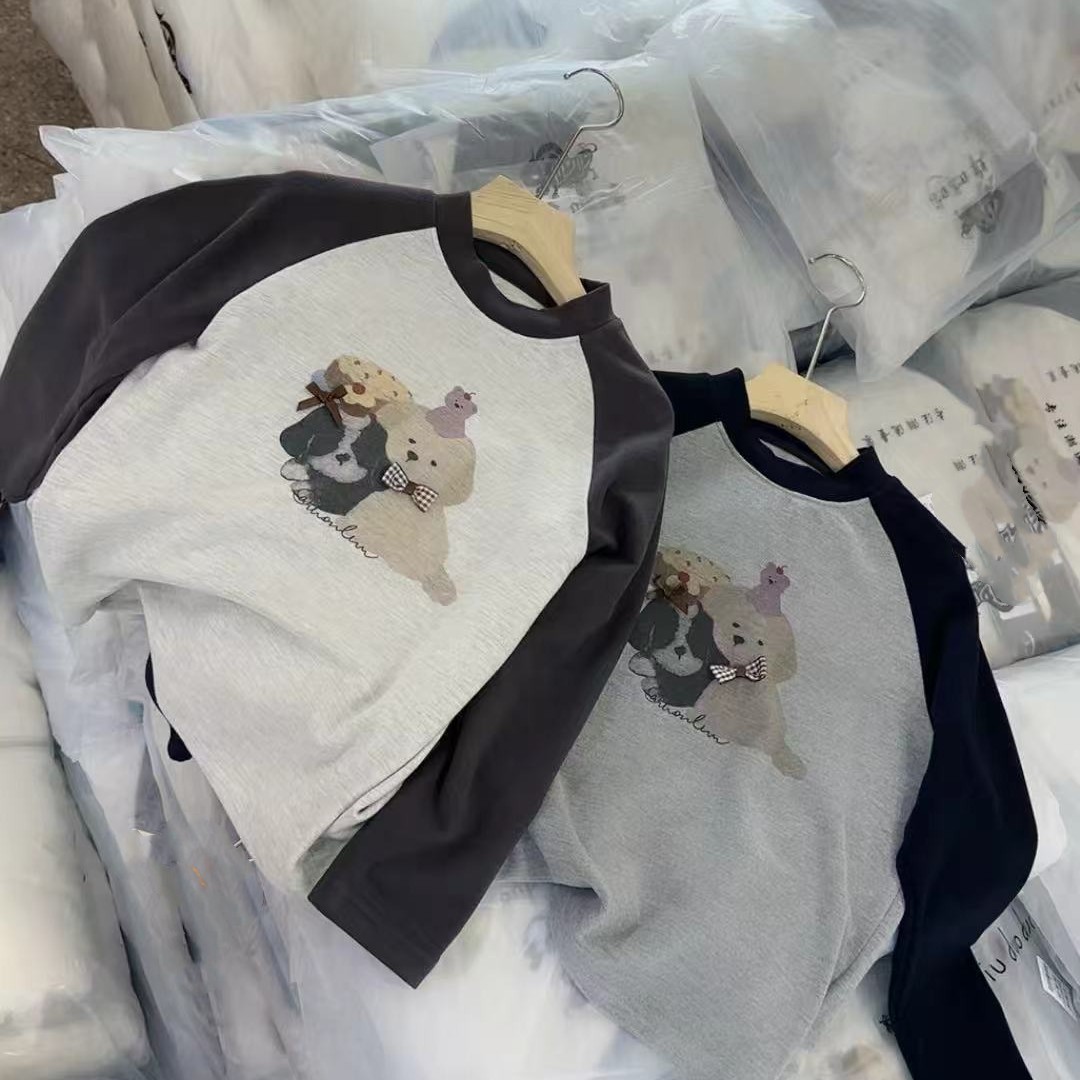 儿童秋冬新款磨毛打底衫