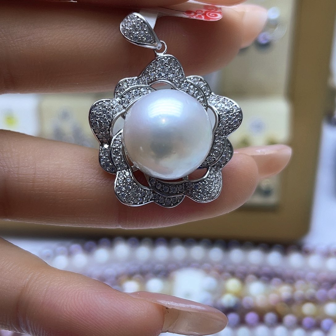 海水珍珠颈饰银S925镶嵌