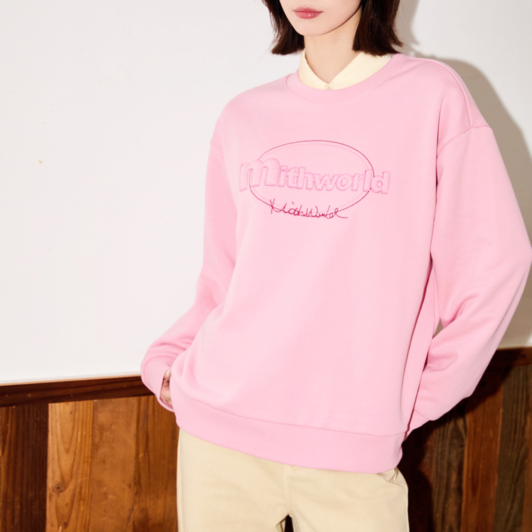 刺绣圆领直身卫衣