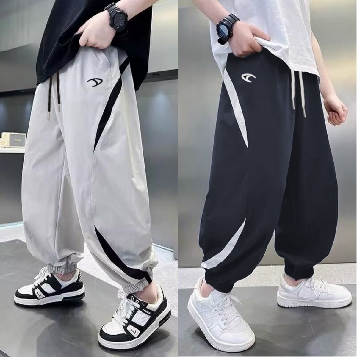 【弹力速干】男童裤子夏季薄款长裤儿童速干裤2025新款中大童休闲裤