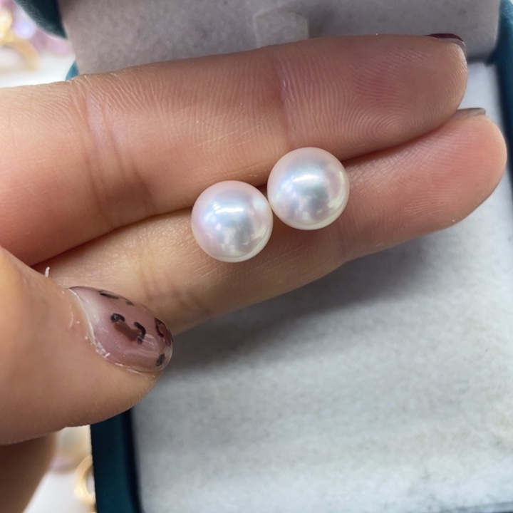 海水珍珠耳饰18K金镶嵌