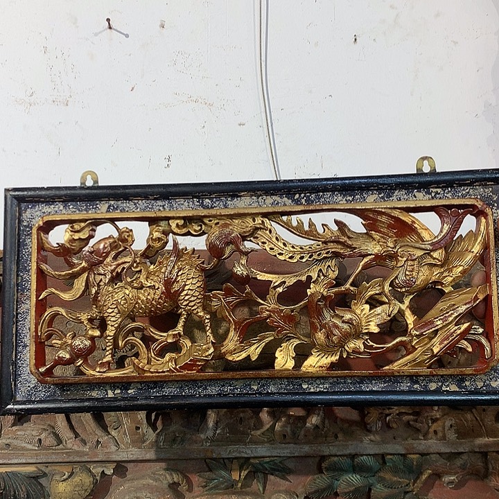 洞***火香榧木老木雕花板民俗品