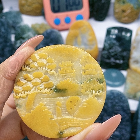 定制翡翠未镶嵌山水