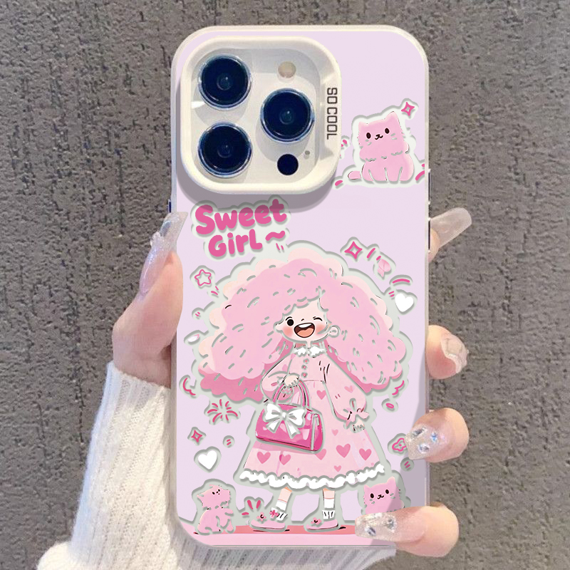 适用于苹果17/16华为OPPO小米VIVO时尚学生彩银壳手机壳KA0873