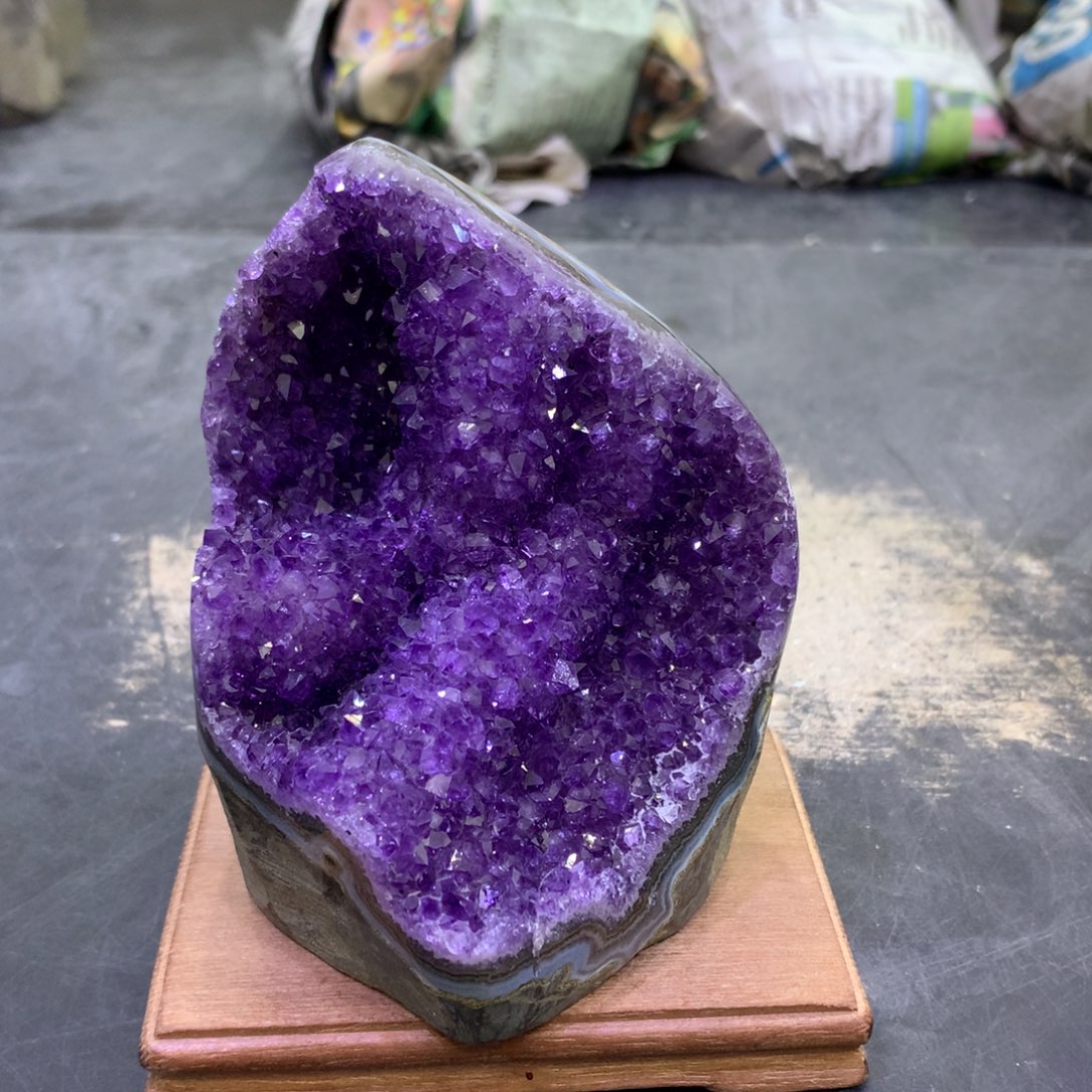 水晶紫晶未镶嵌木*火紫晶122