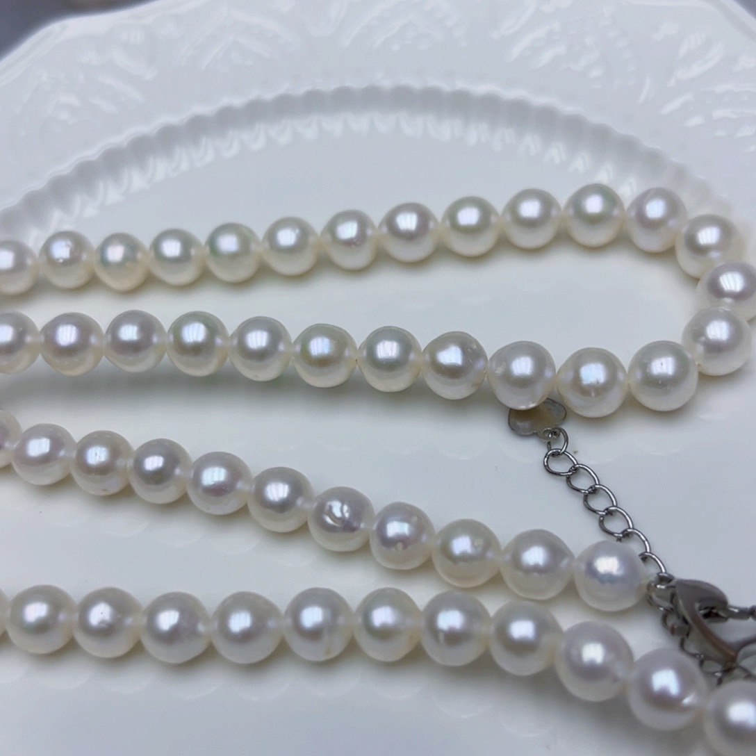 淡水珍珠颈饰银S925镶嵌