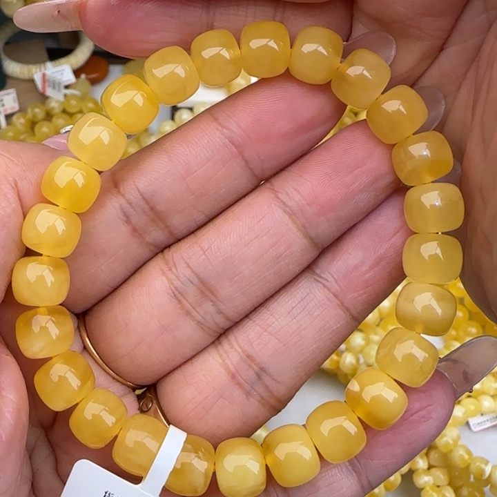 手链蜜蜡未镶嵌鸡油黄老型手串