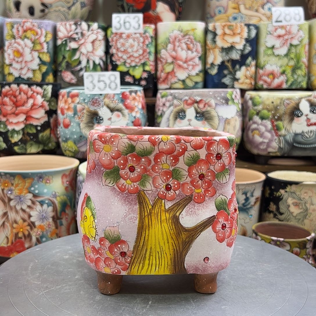 景德镇陶瓷花盆口12高12.5景德镇陶瓷花盆