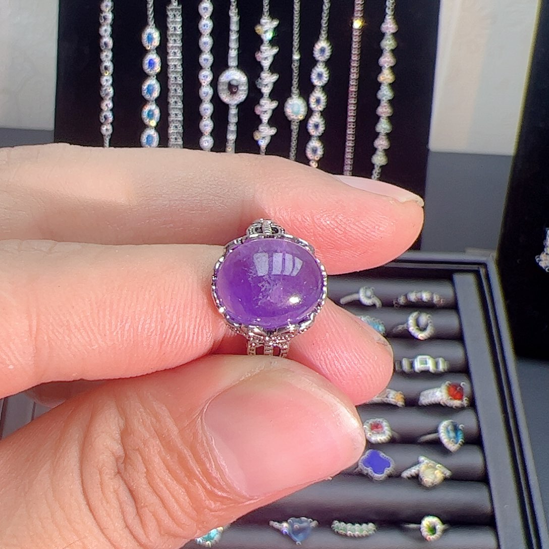 紫晶珠宝半成品银S925镶嵌
