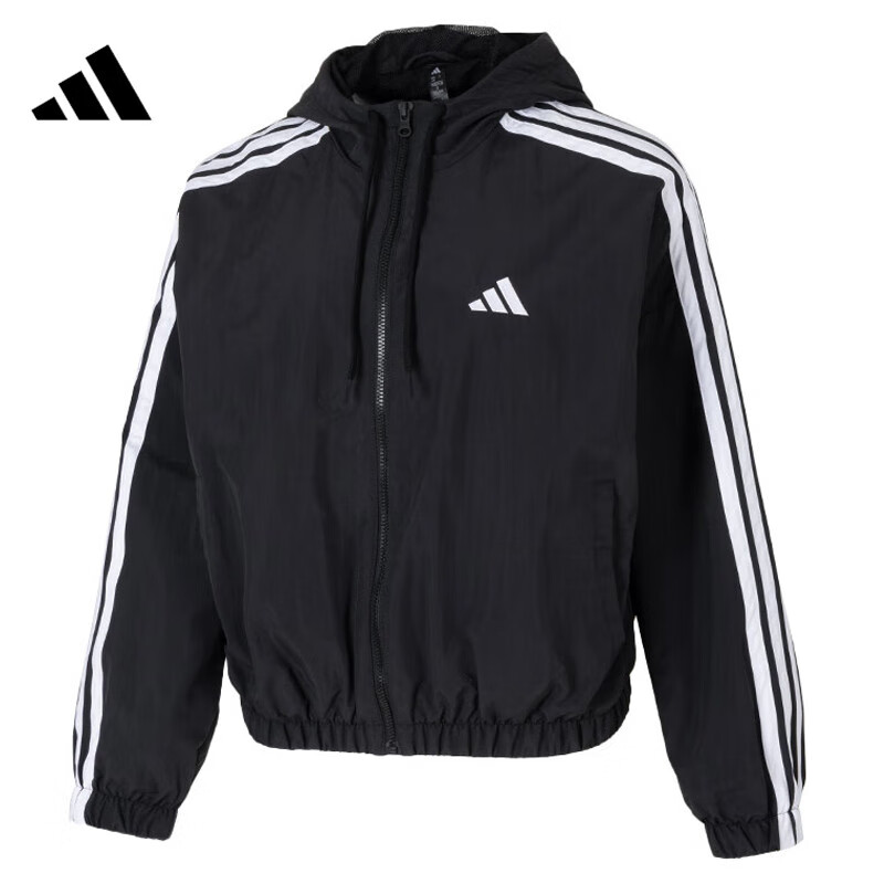 阿迪达斯 （adidas）女子春季运动休闲连帽夹克外套JZ2162