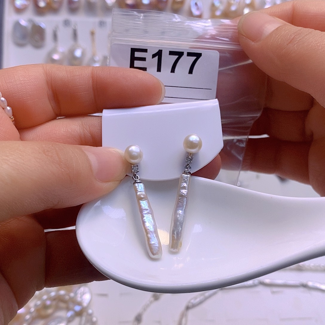 淡水珍珠耳饰银S925镶嵌