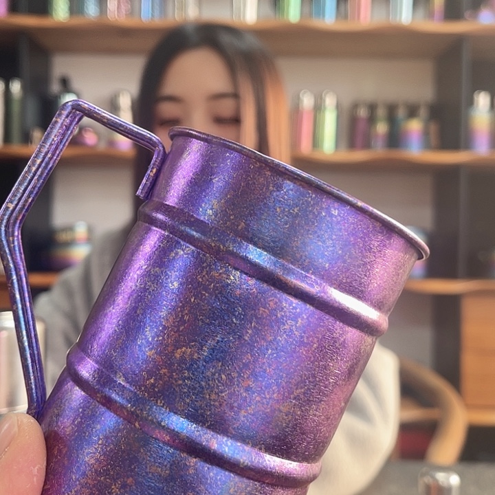 哈***比钛合金纯钛竹节杯福利