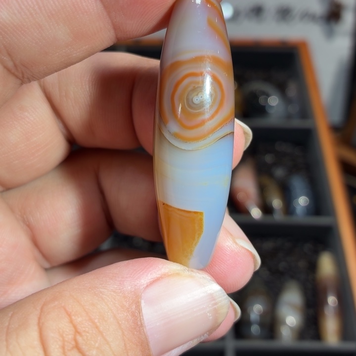 星***痕玛瑙/玉髓散珠_HEIMORI 天然天珠