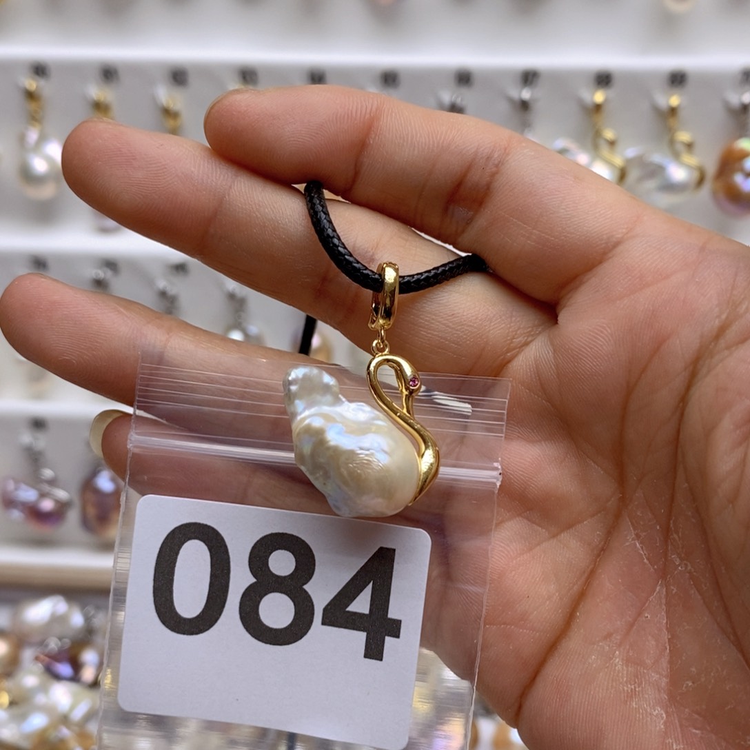 淡水珍珠颈饰银S925镶嵌84