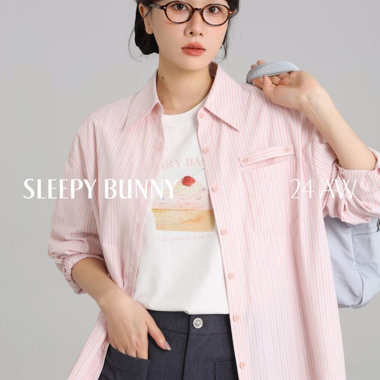O瞌睡兔【清苍】肌理感落肩条纹长袖衬衫女秋设计感宽松衬衣245489