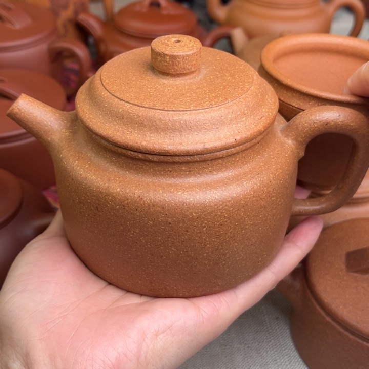 茶壶紫砂原矿黄降坡20目德钟精工半手320cc