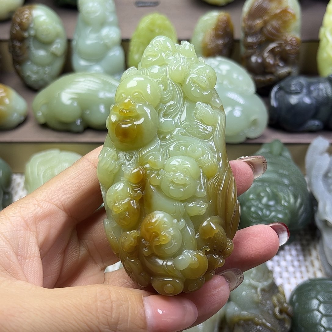 和田玉挂件未镶嵌爱*书