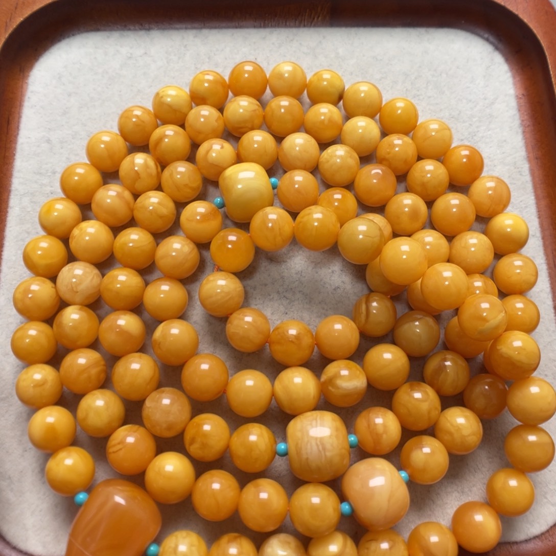 蜜蜡未镶嵌项链108