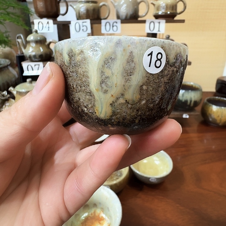 建水紫陶白泥柴烧杯