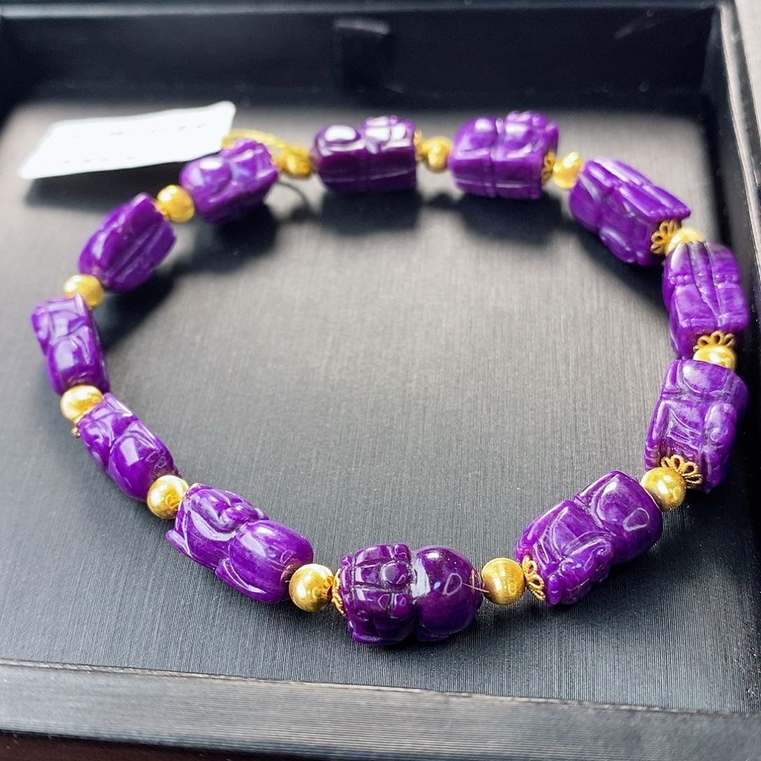 苏纪石（舒俱来）手链18K金镶嵌