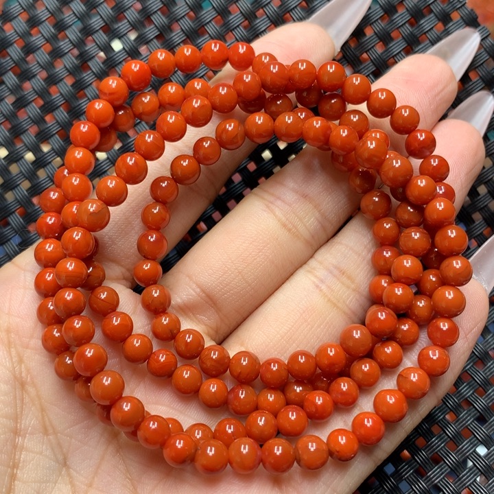 南红玛瑙手串未镶嵌5mm
