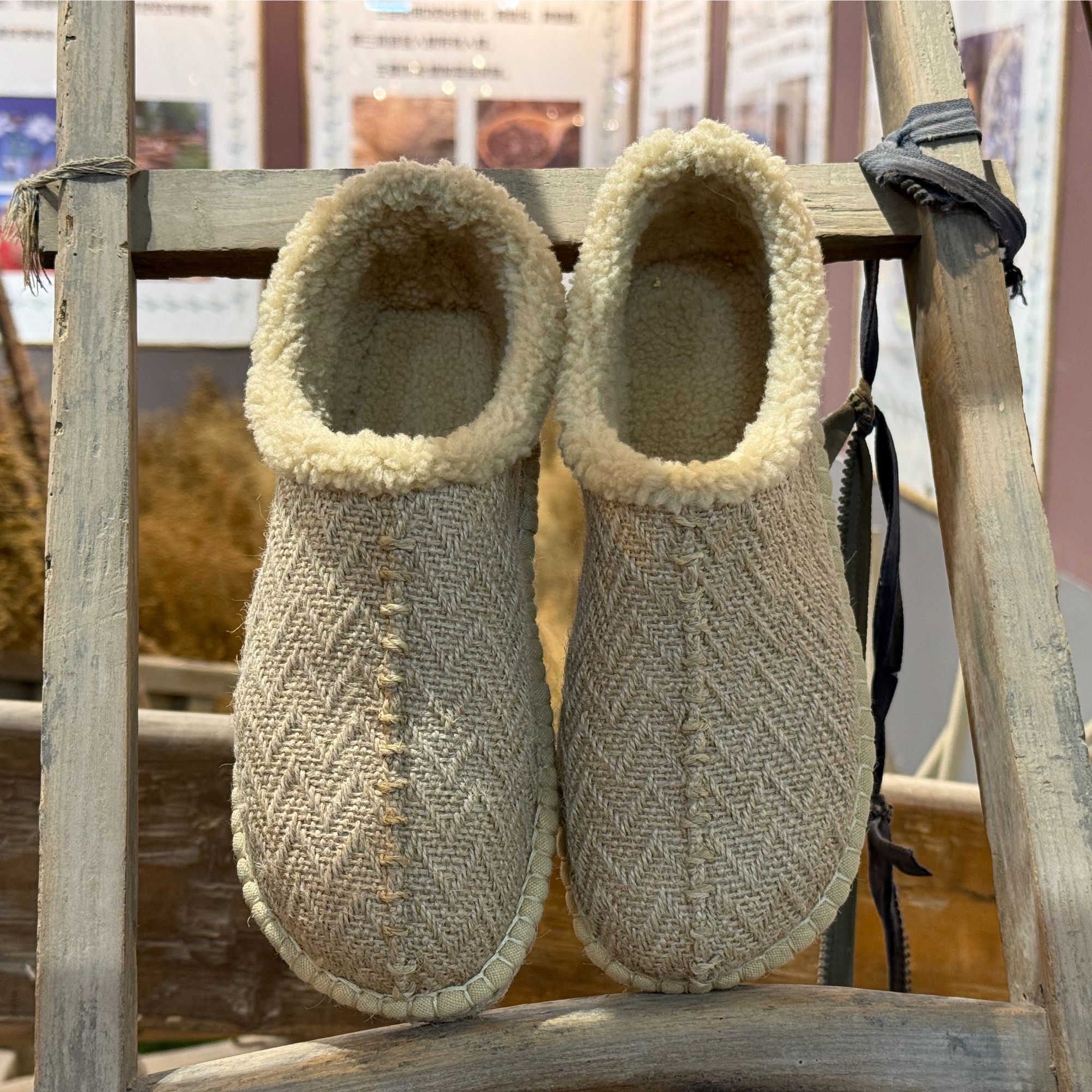 【双十二专享】汉麻手工编织秋冬加绒女款透气鞋2511