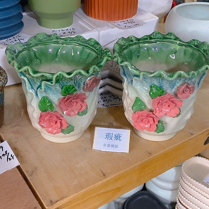 紫砂花盆多肉绿植瑕疵盆有孔