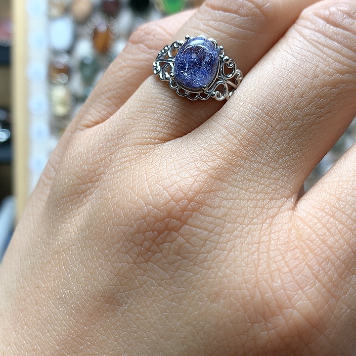 水晶水晶戒指银S925镶嵌赚**家