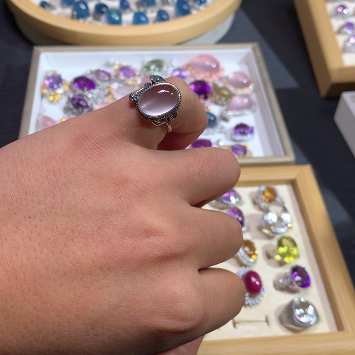 【闪购商品】水晶戒指银S925镶嵌戒指