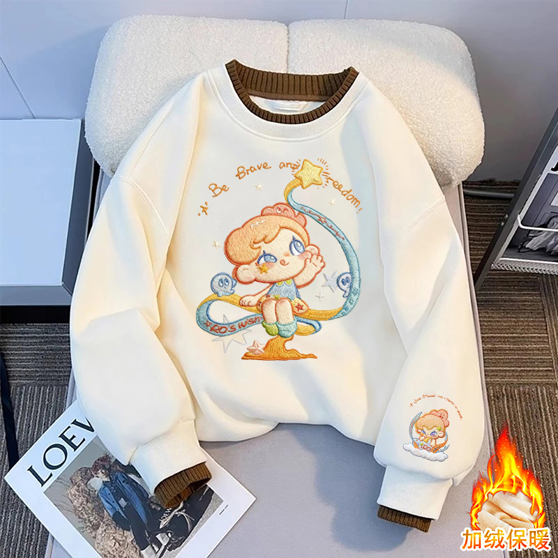 女童圆领卫衣2025新款儿童休闲印花上衣女孩秋季洋气百搭长袖衣服