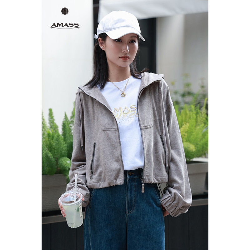 AMASS/阿玛施新款秋冬气质连帽休闲运动风时尚外套上衣女5400346