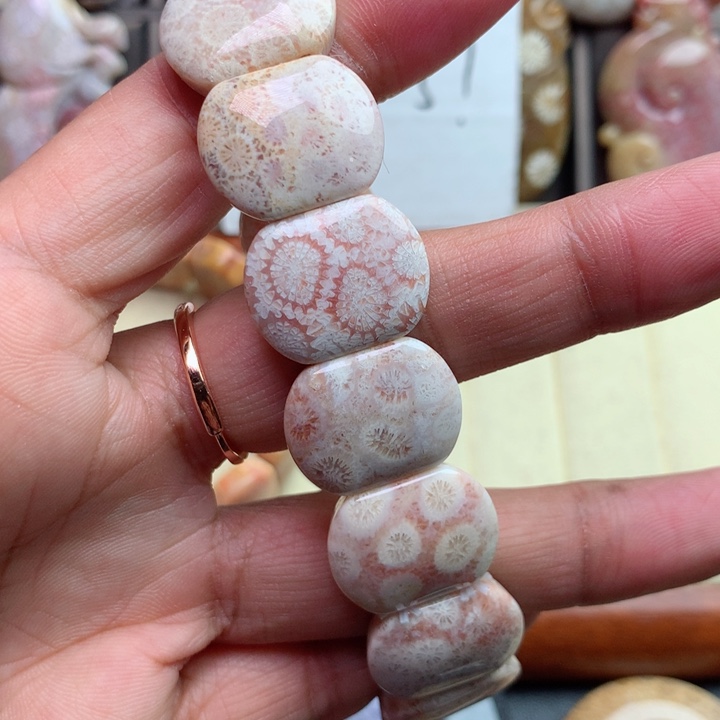 硅化珊瑚（珊瑚玉）颈饰未镶嵌