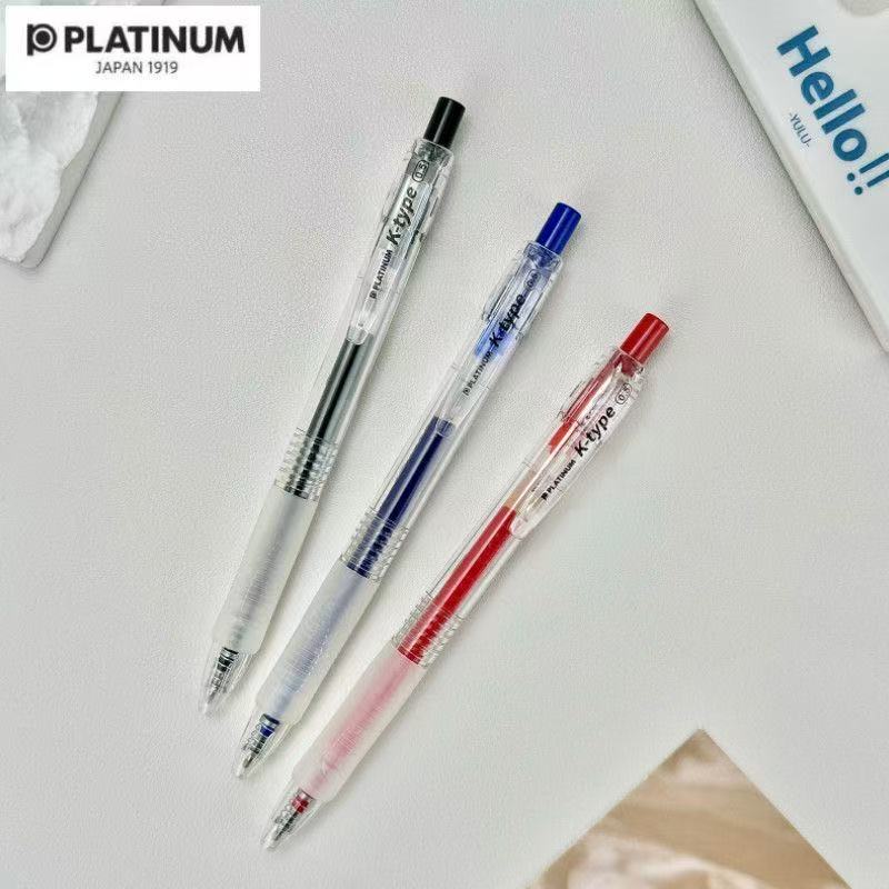 白金K-100按动式中性笔学生书写考试刷题签字笔0.5mm