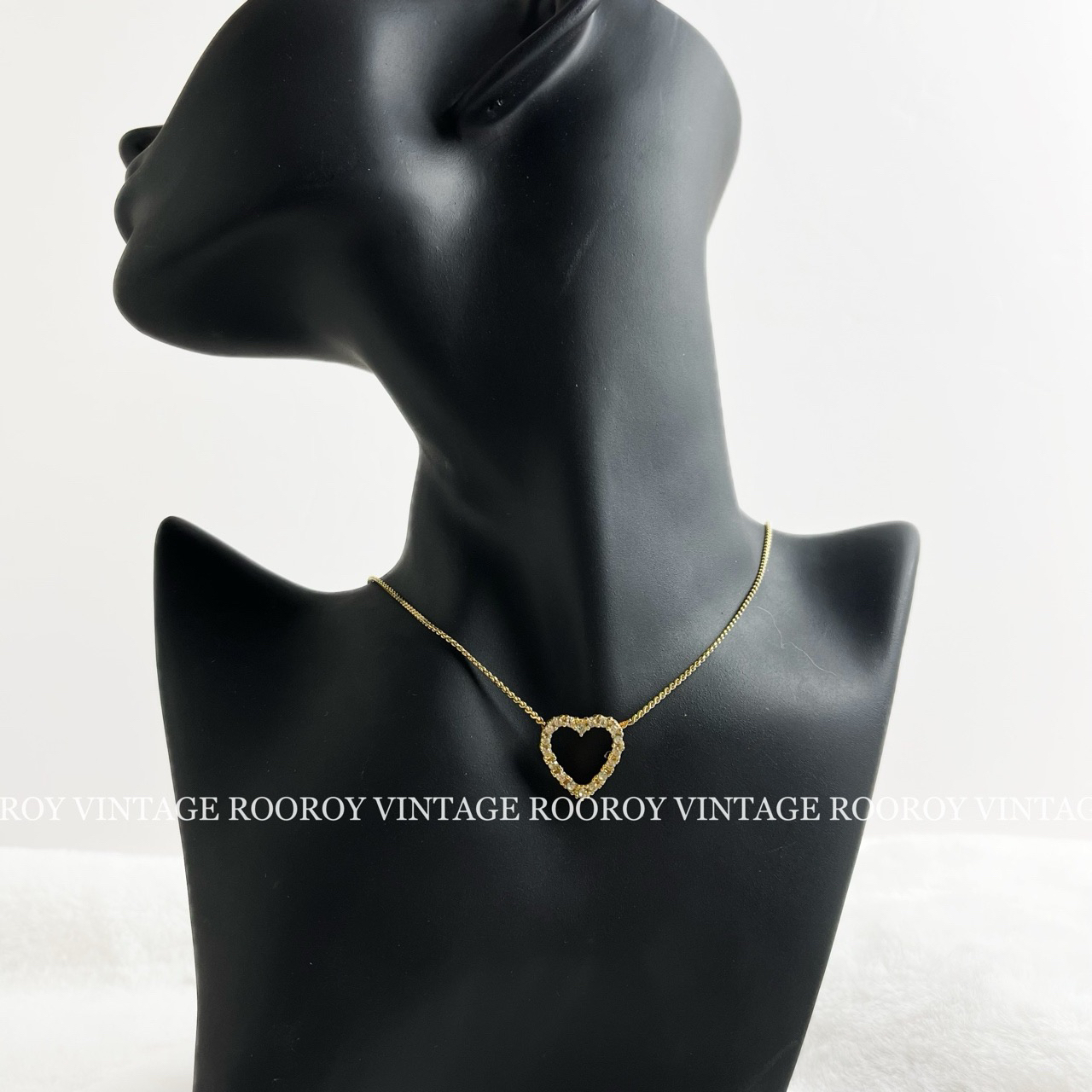 95新 DIOR/迪奥 金色 心形 镶钻 项链/8340