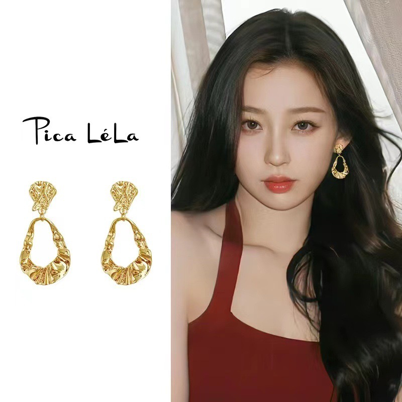 合金耳饰 欧美风金属高级感不规则耳坠女气质耳钉饰品 