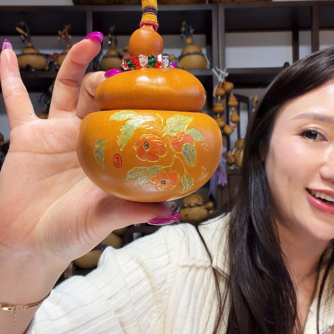 ༺***༻墨刻圆元宝钱袋子葫芦