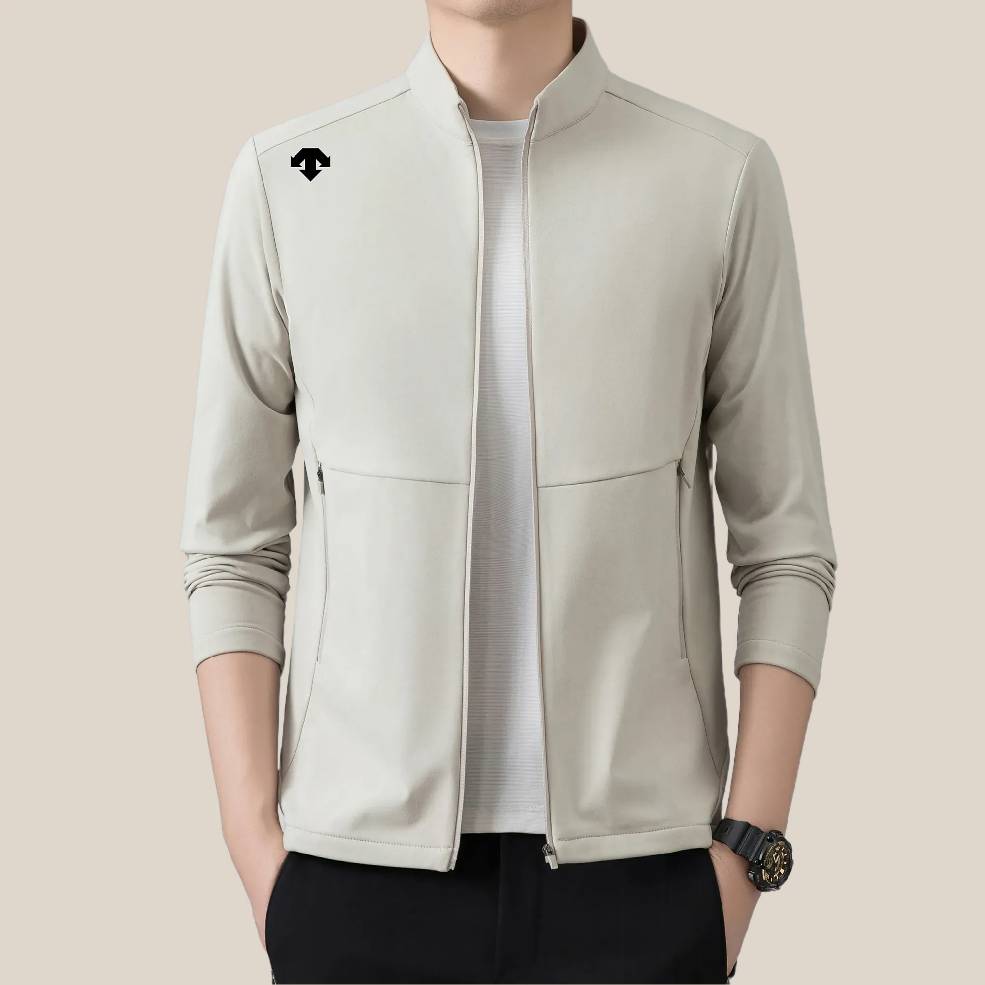 【商场同款】迪桑男士高级感抓绒卫衣秋季长袖拉链开衫夹克外套上衣