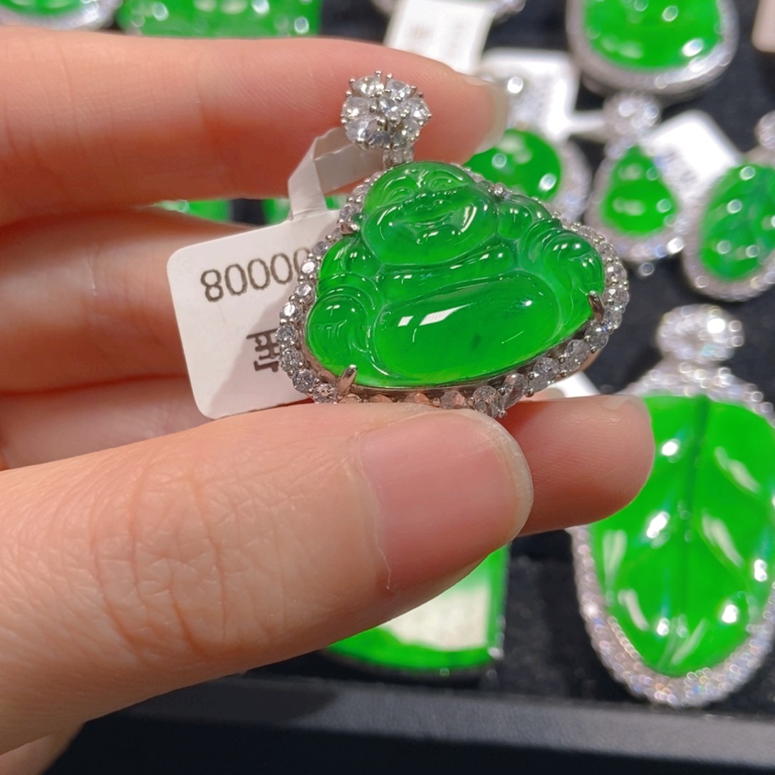 翡翠吊坠(不含链)银S925镶嵌