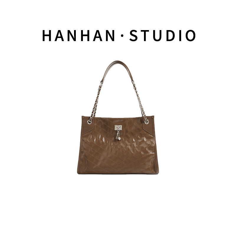 【韩韩甄选】ZG-9637-陶土咖 轻奢时尚复古气质百搭单肩腋下女包