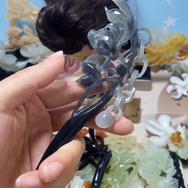 马***宝未镶嵌岫玉发簪发簪