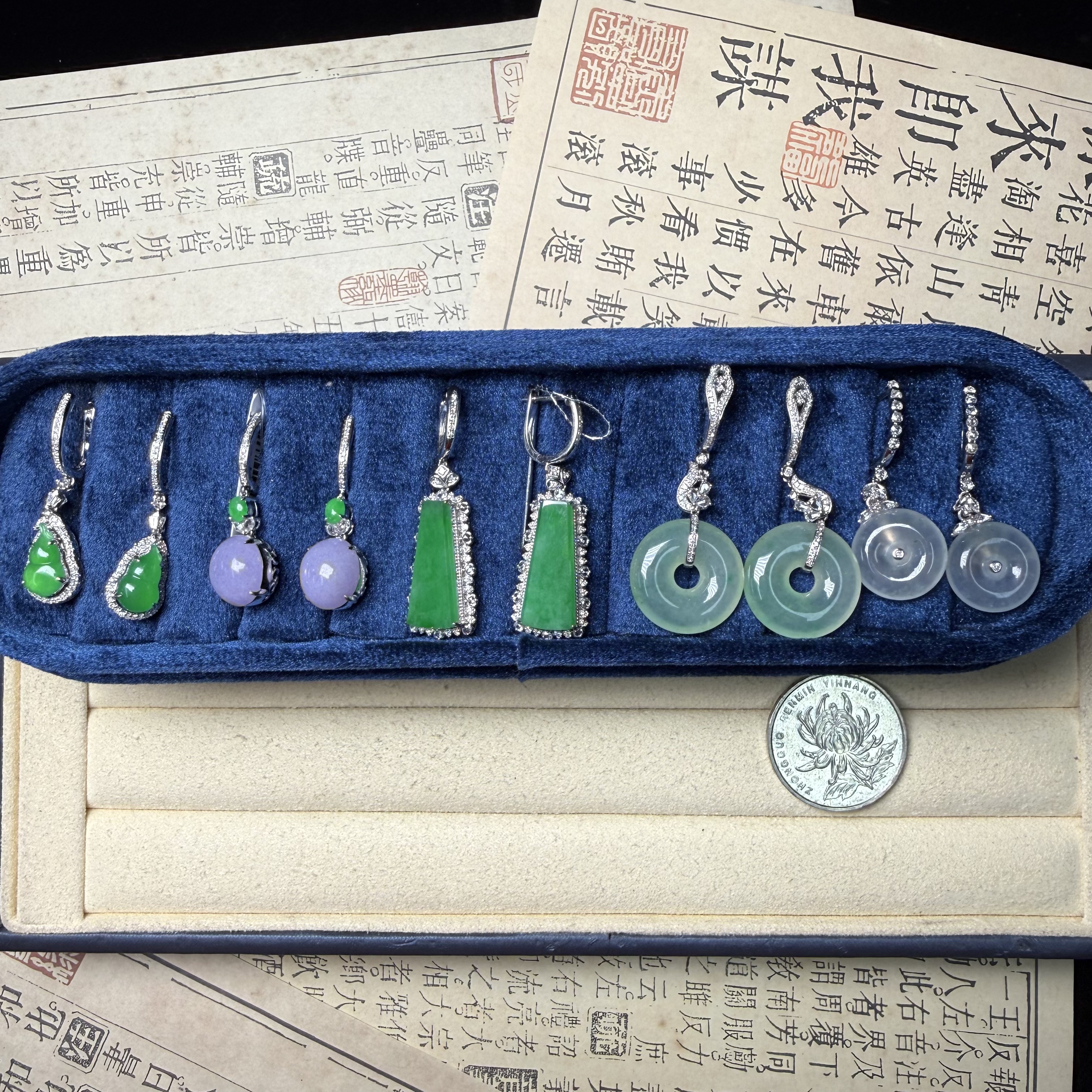 思懿珠宝 18K翡翠耳钉-16800-1-XMG-多样性发一（紫色有色差）