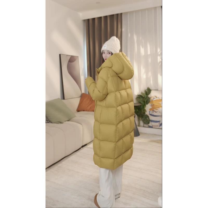 云朵泡芙零压2025新95新国标白鹅绒高充389g南瓜帽长羽绒服YR712